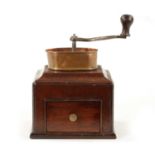 AN 18TH CENTURY MAHOGANY COFFEE GRINDER