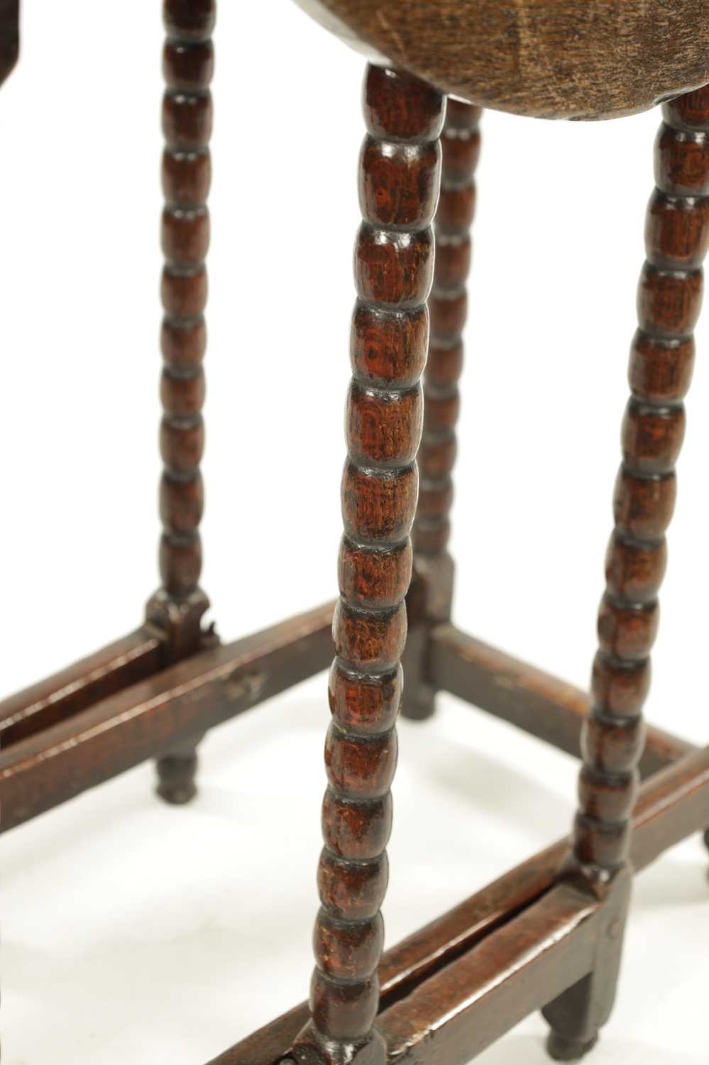 A RARE CROMWELLIAN OAK DROP LEAF GATELEG TABLE OF SMALL SIZE - Image 3 of 21