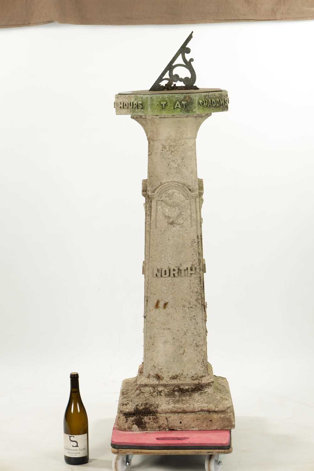 AN EARLY 18TH CENTURY BRONZE SUNDIAL DATED 1717 RAISED ON AN ARTS AND CRAFTS COMPOSITE STONE BASE - Image 2 of 17