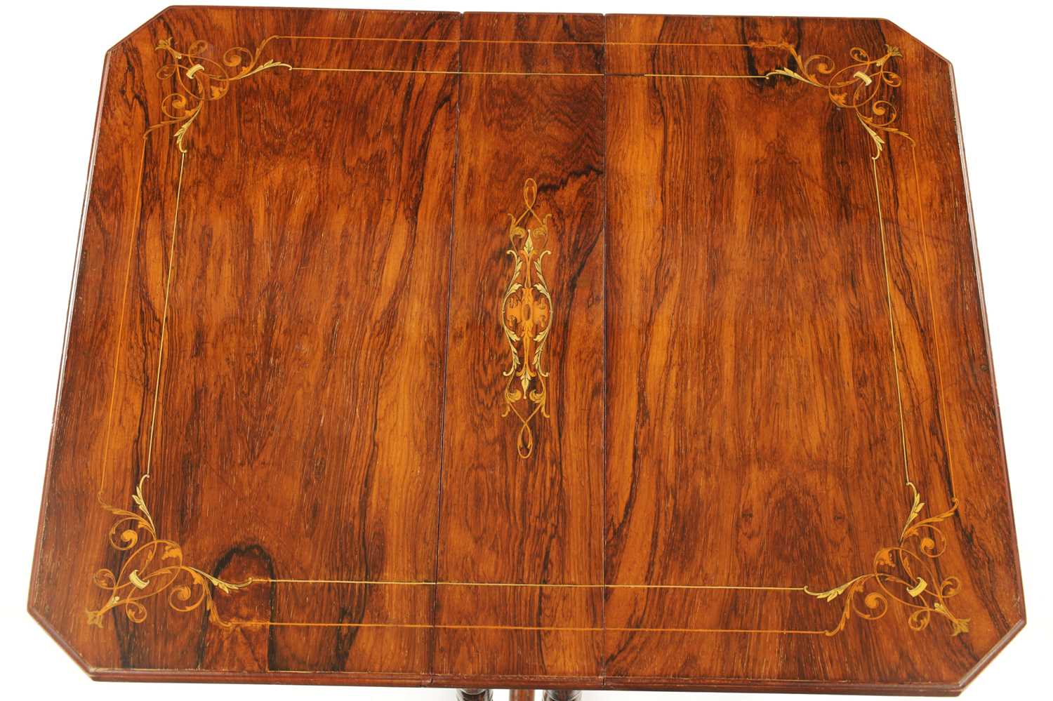 A 19TH CENTURY INLAID ROSEWOOD SUTHERLAND TABLE - Image 6 of 6