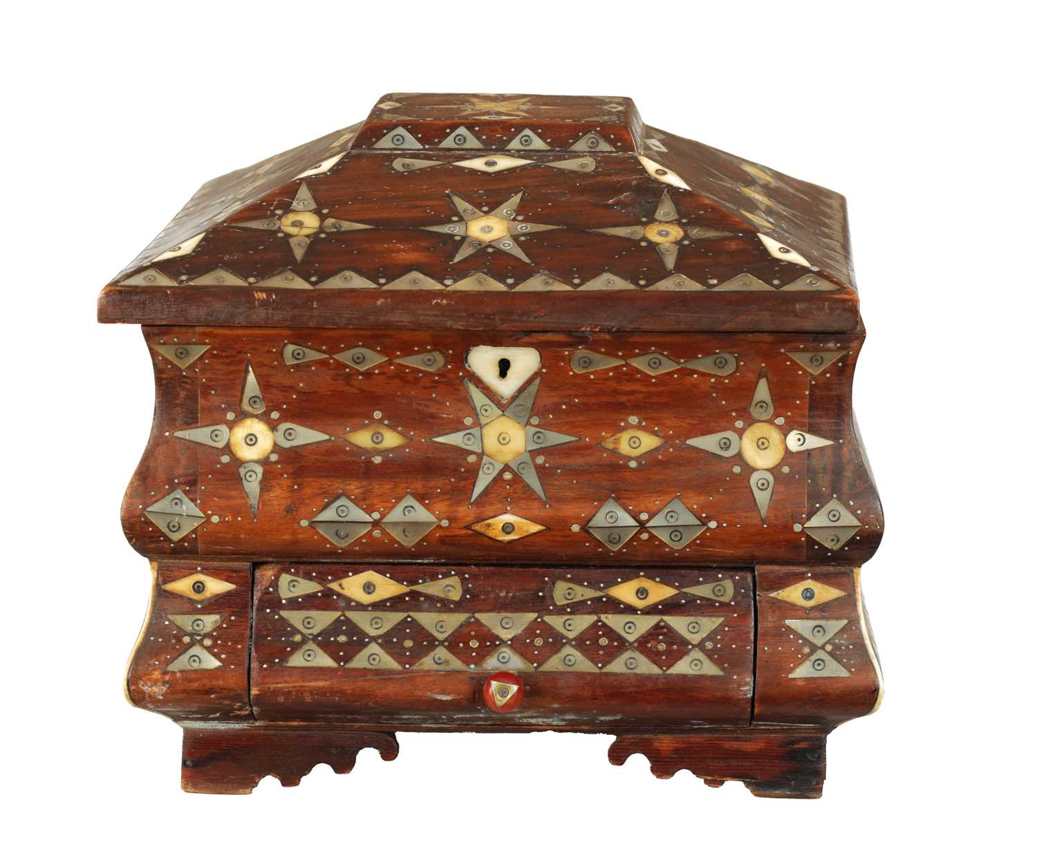 A 19TH CENTURY SOUTH AMERICAN INLAID WORK BOX