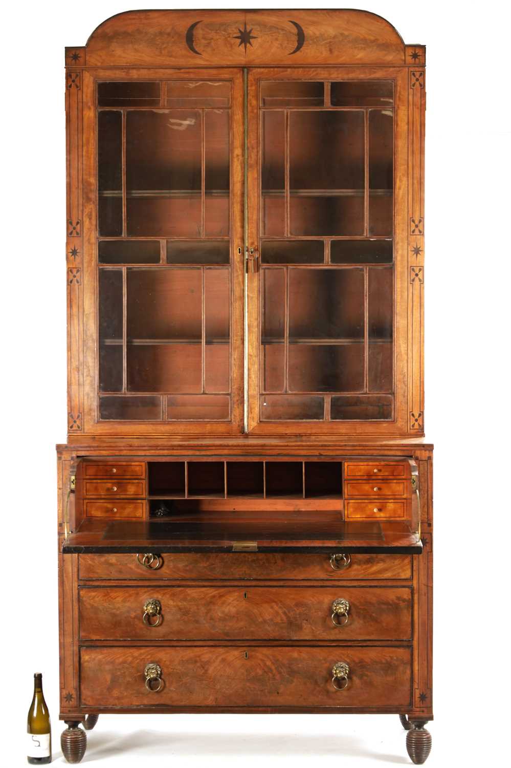 A FINE REGENCY MAHOGANY SECRETAIRE BOOKCASE IN THE MANNER OF GEORGE SMITH - Image 3 of 23