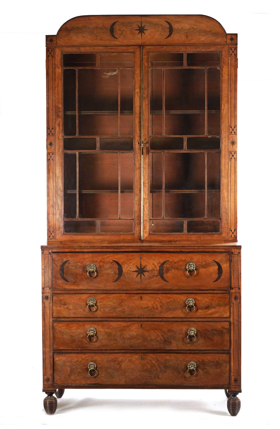 A FINE REGENCY MAHOGANY SECRETAIRE BOOKCASE IN THE MANNER OF GEORGE SMITH