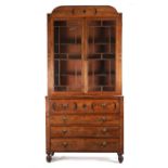 A FINE REGENCY MAHOGANY SECRETAIRE BOOKCASE IN THE MANNER OF GEORGE SMITH