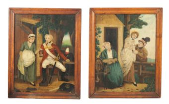 A PAIR OF 19TH CENTURY NAIVE OIL ON BOARDS