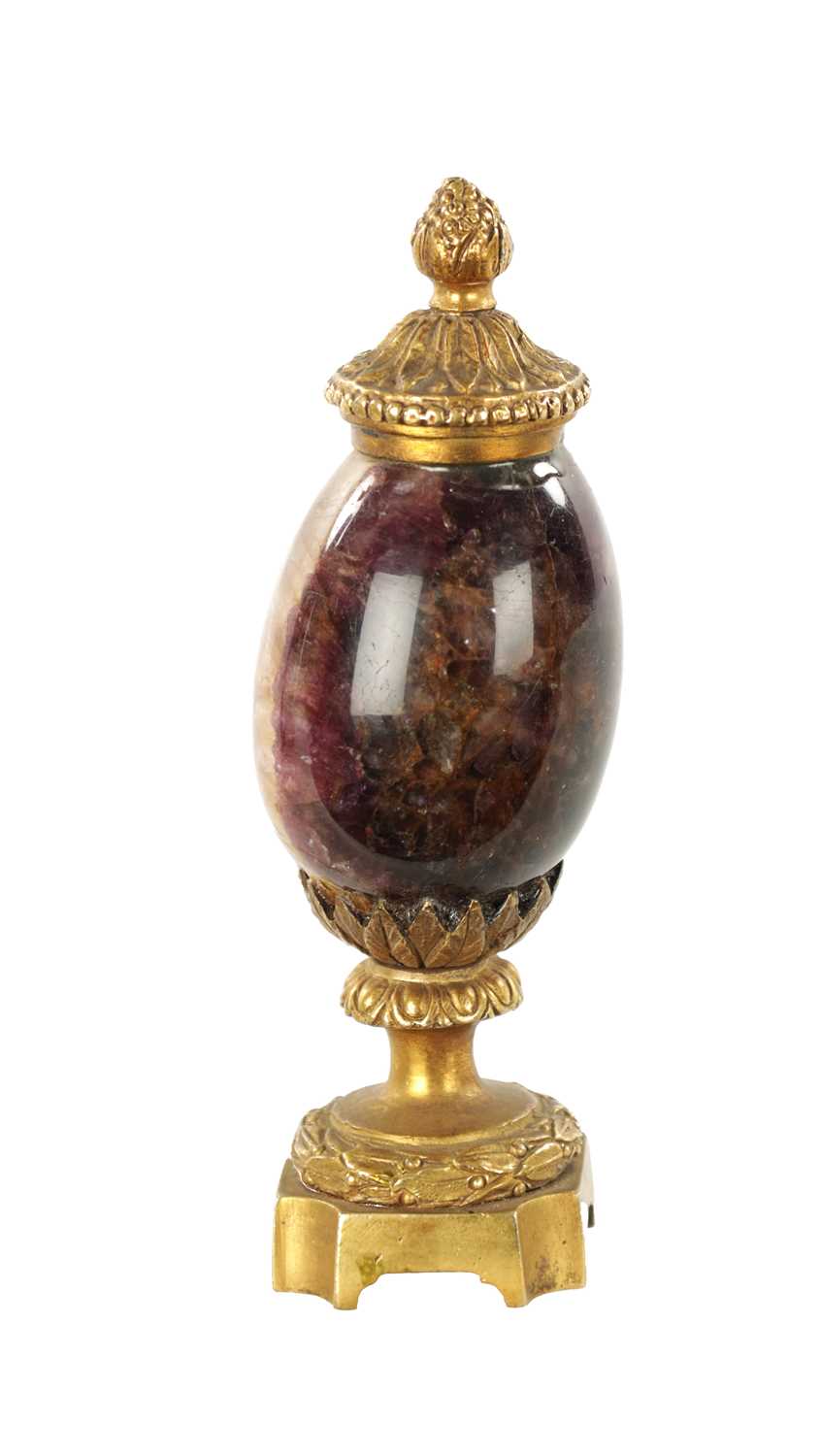 A 19TH CENTURY ORMOLU MOUNTED BLUE JOHN URN - Image 2 of 8