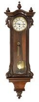 A 19TH CENTURY SINGLE WEIGHT VIENNA WALL CLOCK OF SMALL PROPORTIONS
