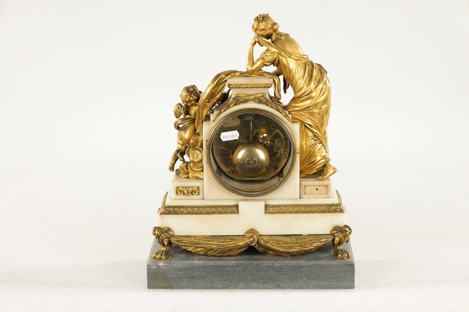 CHARLES LEROY, A PARIS. A FRENCH LOUIS XVI ORMOLU AND MARBLE FIGURAL MANTEL CLOCK - Image 8 of 11