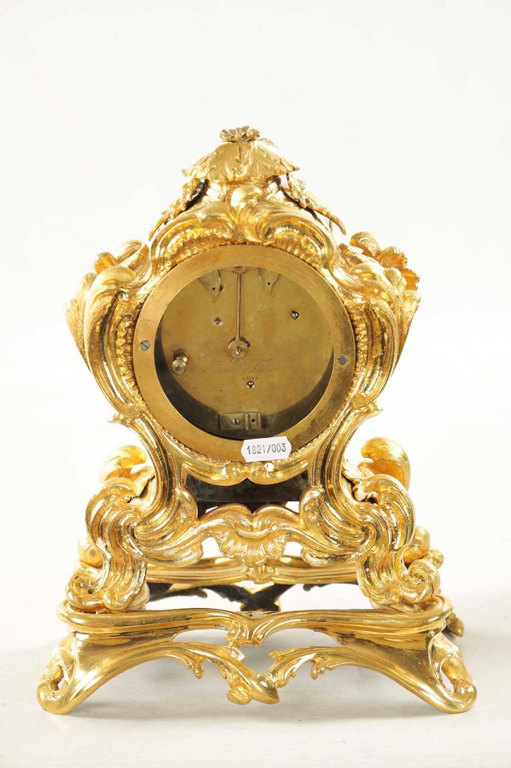 BARRAUDS, CORNHILL, LONDON. AN ENGLISH REGENCY ORMOLU FUSEE MANTEL CLOCK - Bild 4 aus 7