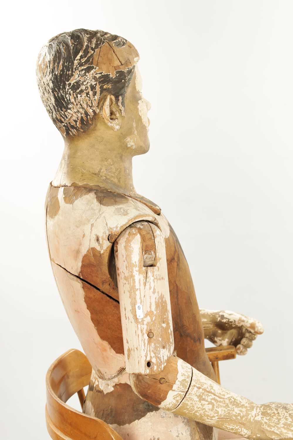 A LATE 19TH CENTURY LIFE-SIZE CARVED HARDWOOD LAY FIGURE - Image 11 of 13