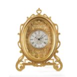 A 19TH CENTURY FRENCH ORMOLU STRUT CLOCK