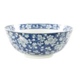 A LARGE 19TH CENTURY CHINESE BLUE AND WHITE PORCELAIN PRUNUS BOWL
