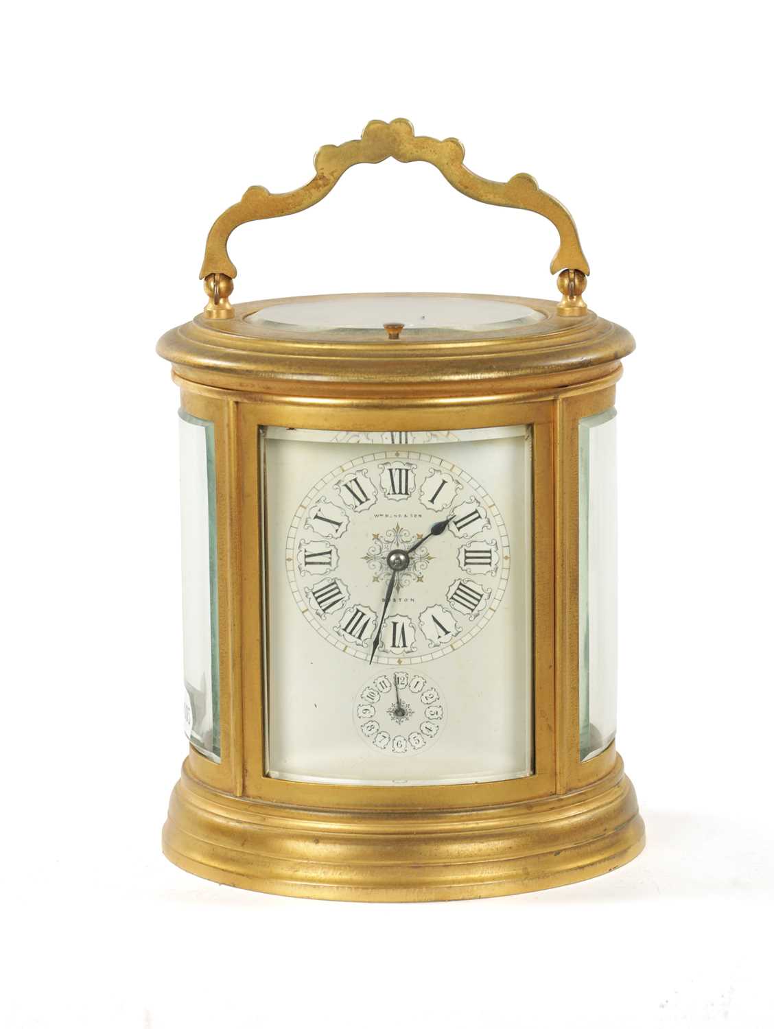 RICHARD ET CIE, PARIS. A LARGE LATE 19TH CENTURY FRENCH OVAL REPEATING CARRIAGE CLOCK