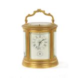 RICHARD ET CIE, PARIS. A LARGE LATE 19TH CENTURY FRENCH OVAL REPEATING CARRIAGE CLOCK