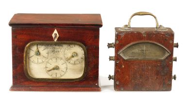 A 19TH CENTURY MAHOGANY CASED SIGNED ELECTRIC VOLTMETER