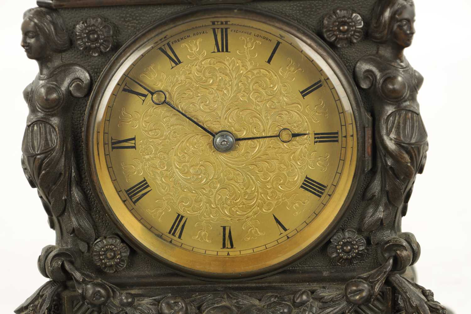 FRENCH, ROYAL EXCHANGE, LONDON. A MID 19TH CENTURY DOUBLE FUSEE REPEATING GIANT CARRIAGE CLOCK - Image 3 of 12