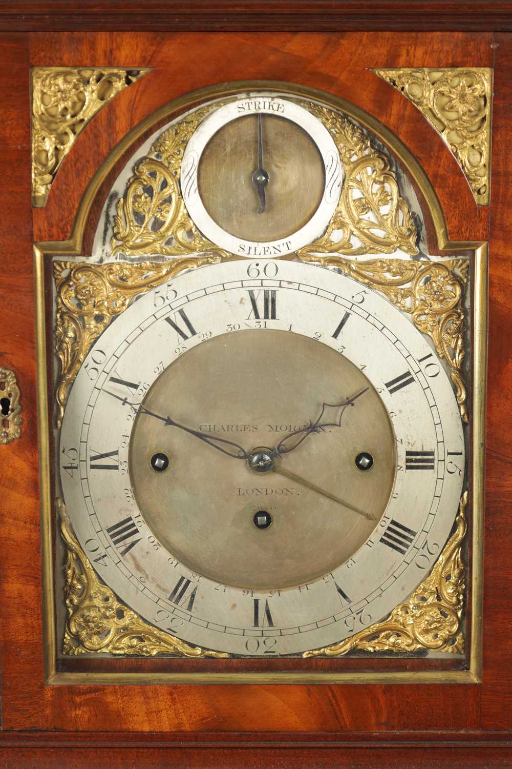 CHARLES MORGAN, LONDON. NO. 2680. A GEORGE III QUARTER CHIMING VERGE BRACKET CLOCK WITH CALENDAR AND - Image 3 of 14