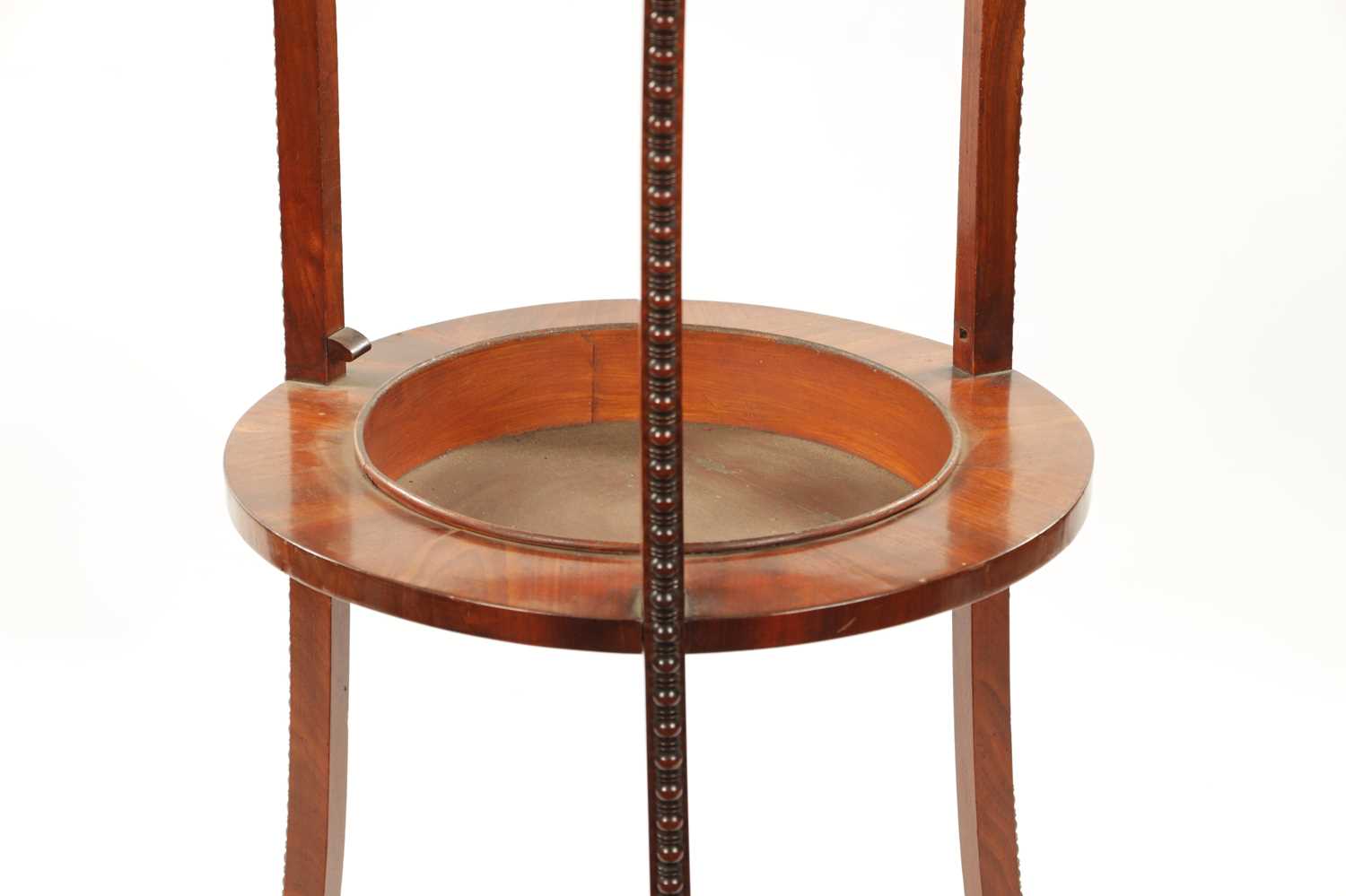 A REGENCY TWO TIER MAHOGANY JARDINIERE STAND WITH BEADED DECORATION - Image 3 of 6