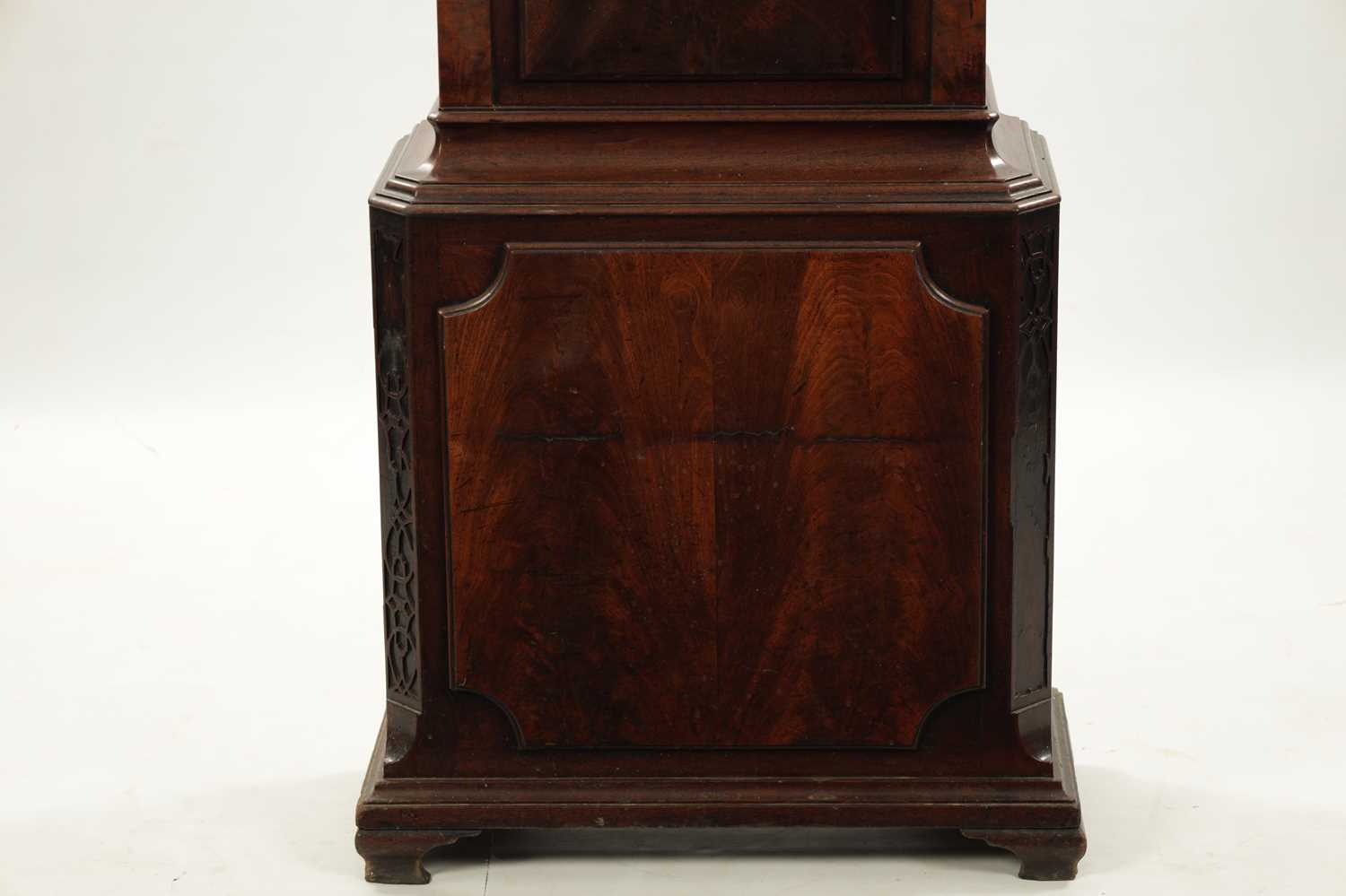 JAMES SANDIFORD, MANCHESTER. A GEORGE III FIGURED MAHOGANY EIGHT-DAY QUARTER STRIKING LONGCASE CLOCK - Image 6 of 19