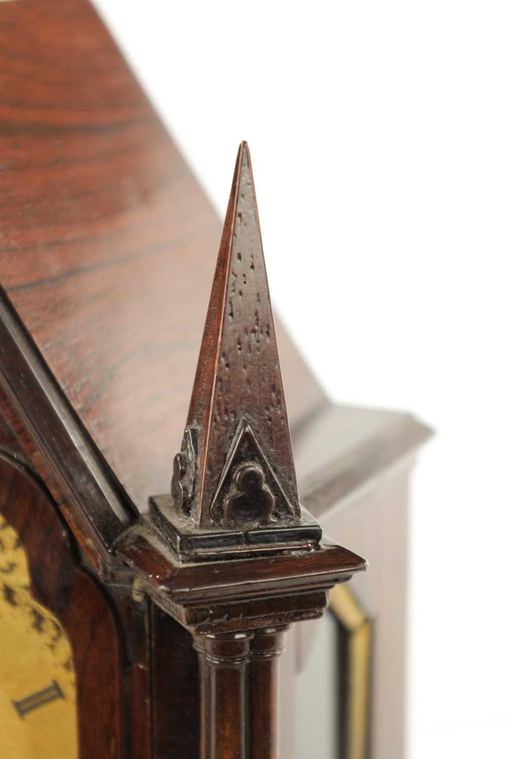 VINER, LONDON. A SMALL LATE REGENCY ENGLISH ROSEWOOD FUSEE MANTEL CLOCK - Image 3 of 11