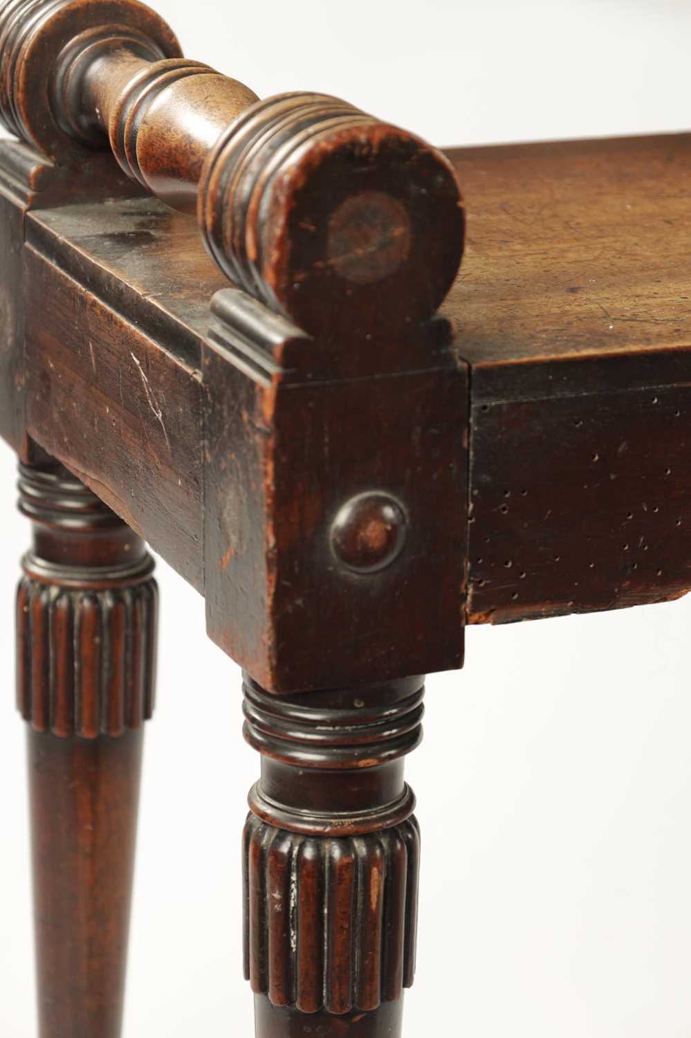 A WILLIAM IV MAHOGANY HALL BENCH OF LARGE SIZE - Image 10 of 10