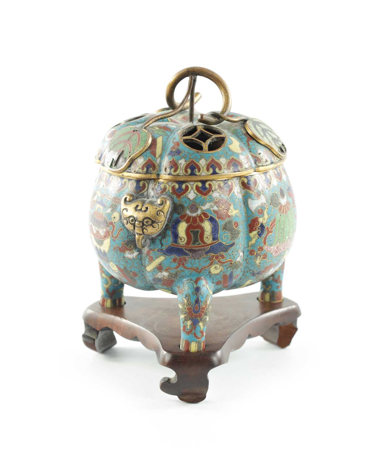 A GOOD EARLY 19TH CENTURY CHINESE CLOISONNÉ INCENSE BURNER