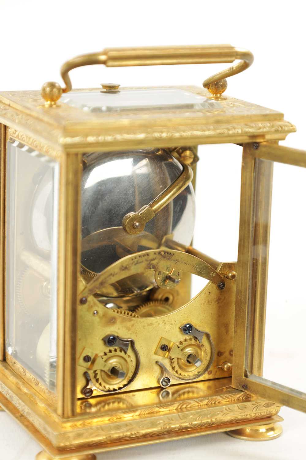 LE ROY ET FILS, PALAIS ROYAL. AN UNUSUAL LATE 19TH CENTURY FRENCH CARRIAGE CLOCK - Image 5 of 7