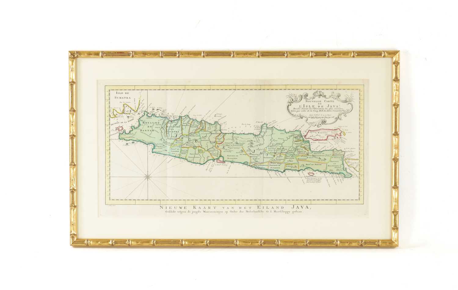 AN ANTIQUE FRAMED MAP OF JAVA