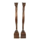 A PAIR OF STYLISH REGENCY MAHOGANY COLUMNS IN THE STYLE OF THOMAS HOPE