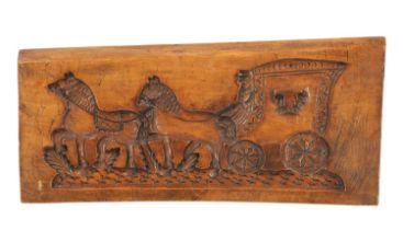 AN UNUSUAL 18TH CENTURY DUTCH CARVED FRUITWOOD GINGERBREAD MOULD