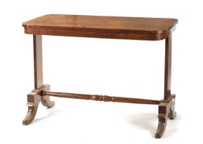 A REGENCY FIGURED OAK COUNTRY HOUSE LIBRARY TABLE