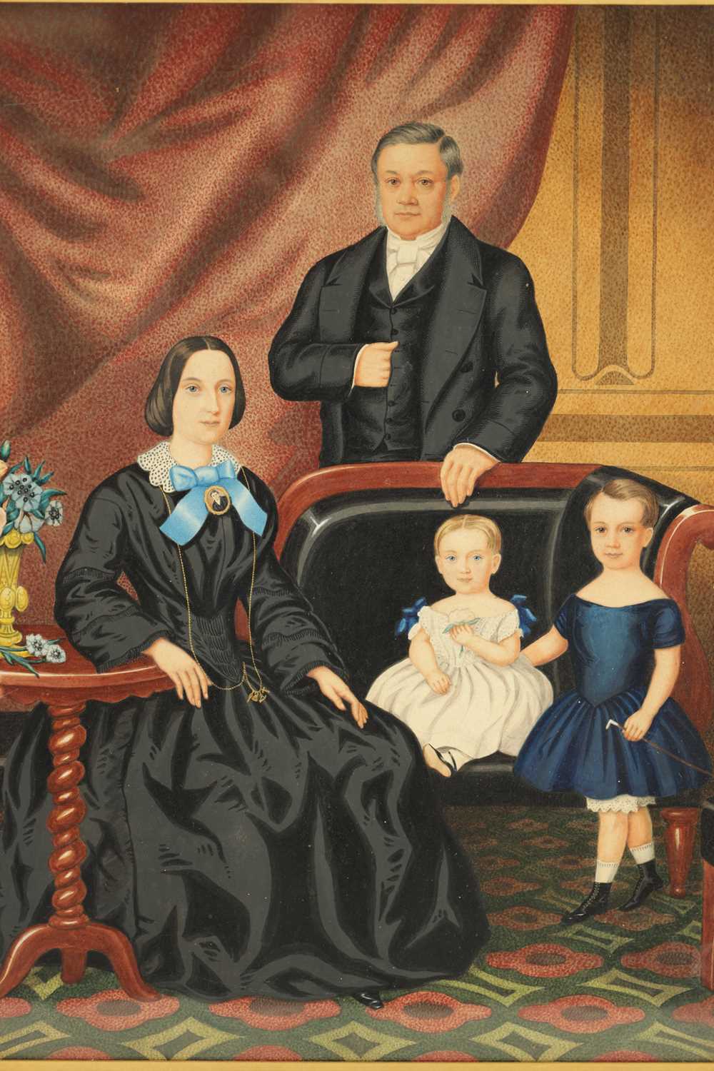 A 19TH CENTURY WATER COLOUR DEPICTING A FAMILY PORTRAIT - Image 4 of 7