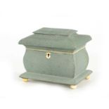 AN ENGLISH SHAGREEN TEA CADDY