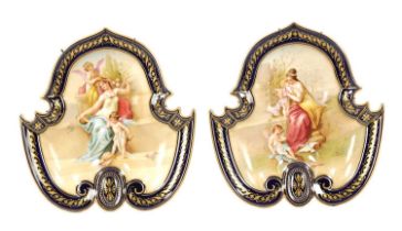 A FINE PAIR OF ROYAL VIENNA PORCELAIN-SHAPED DISHES