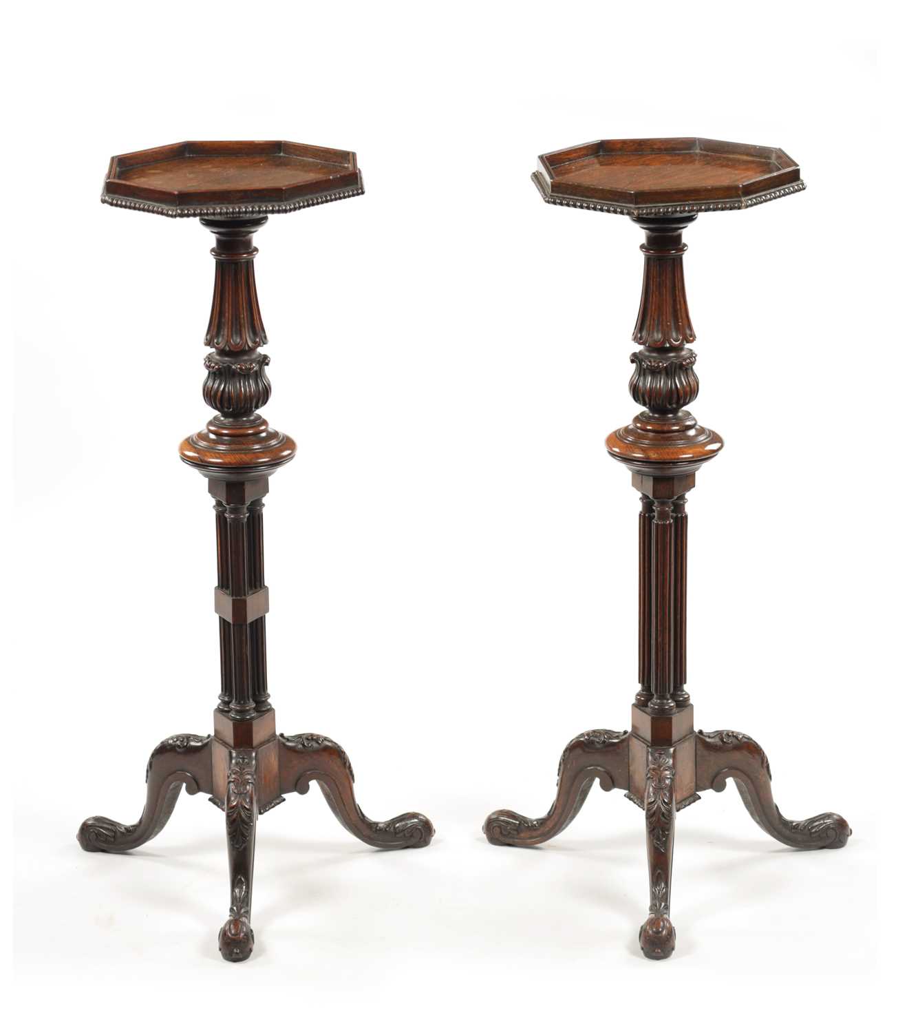 A MATCHED PAIR OF LATE REGENCY ROSEWOOD WINE TABLES IN THE MÄNNER OF GILLOWS