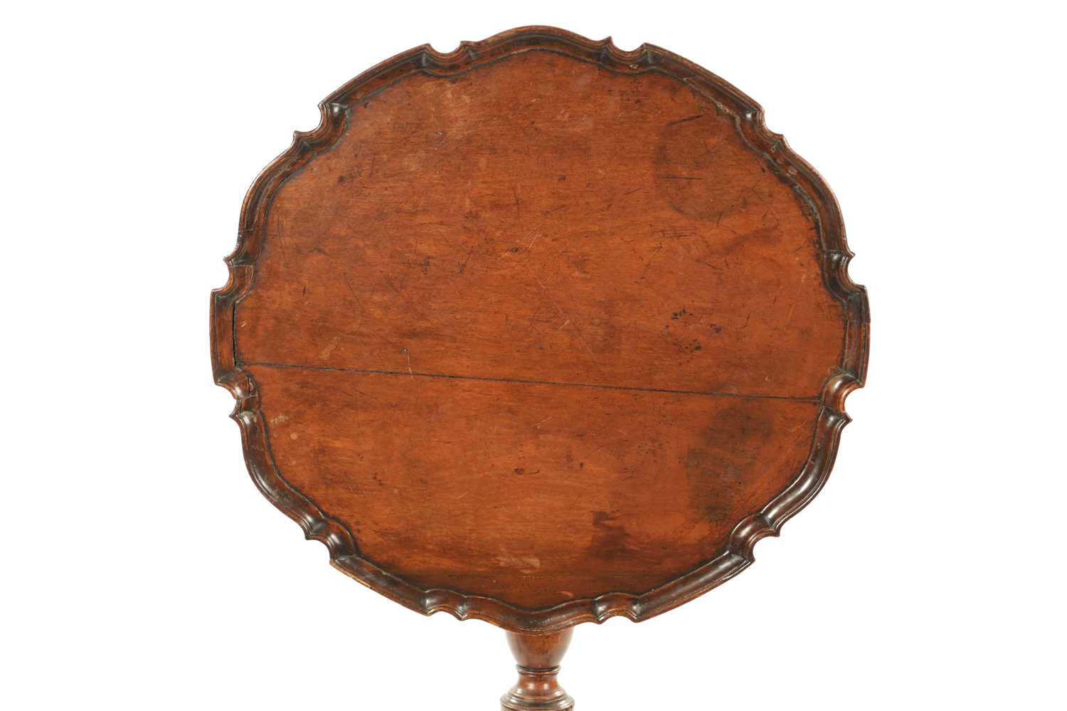 AN 18TH CENTURY COUNTRY MADE MAHOGANY TILT TOP TRIPOD TABLE - Image 2 of 9