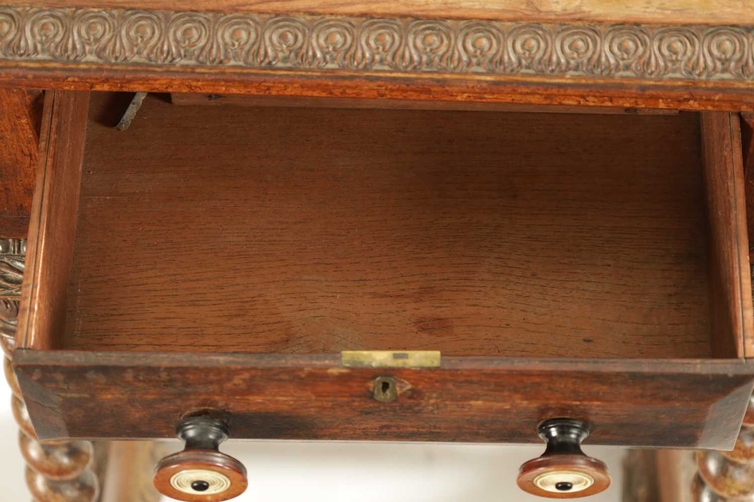 A WILLIAM IV COLONIAL INDIAN PADOUK WOOD WORK TABLE - Image 5 of 10