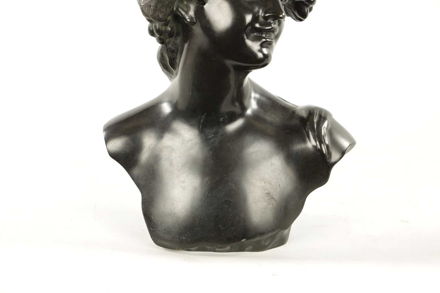 J. LAMBEAUX (1852 – 1908) AN EARLY 20TH CENTURY BRONZE BUST OF A YOUNG LADY - Image 4 of 8
