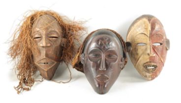 THREE ANTIQUE TRIBAL NATIVE MASKS