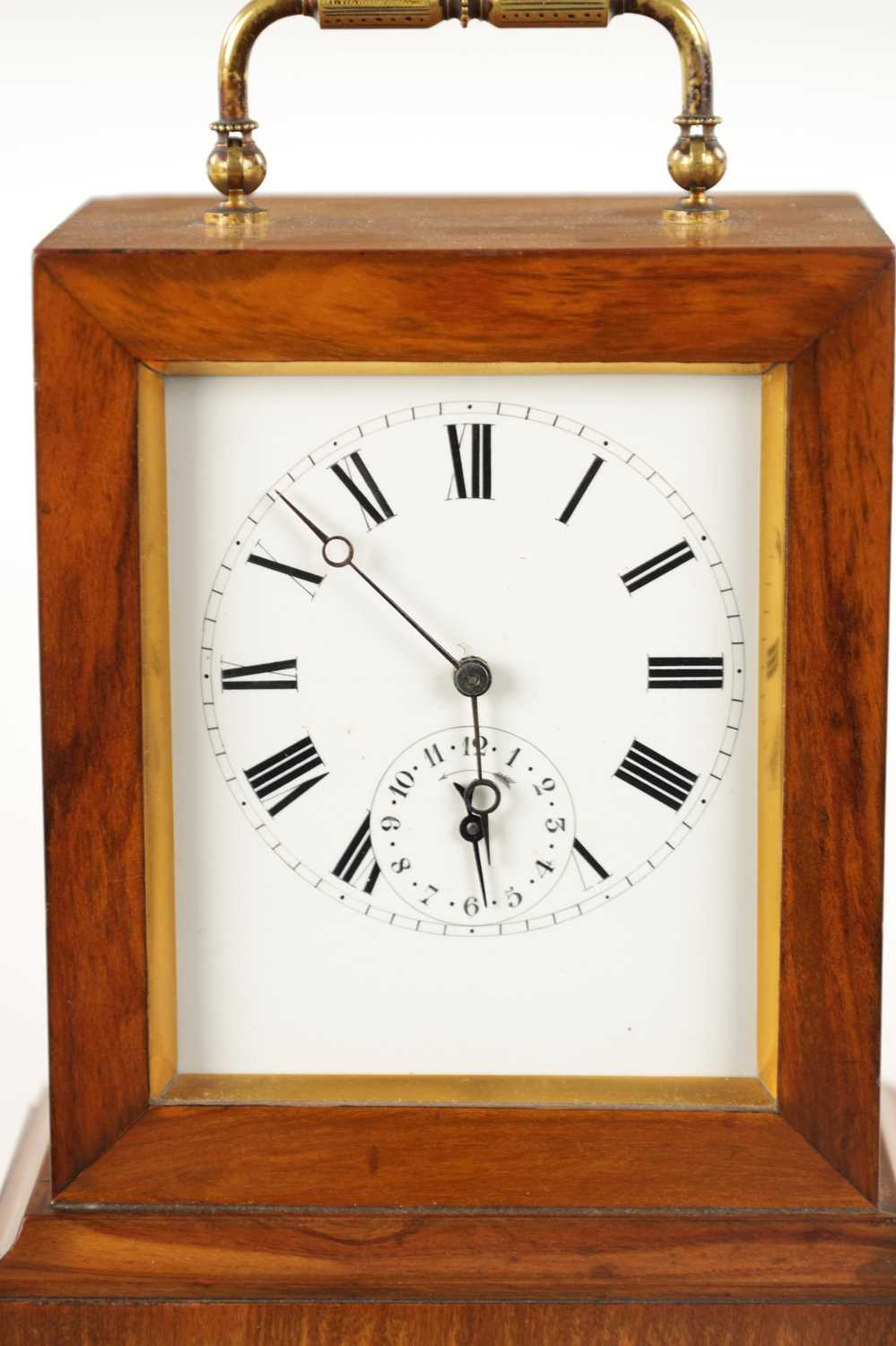 A LATE 19TH FRENCH CARRIAGE-STYLE MANTEL CLOCK WITH ALARM - Image 3 of 7