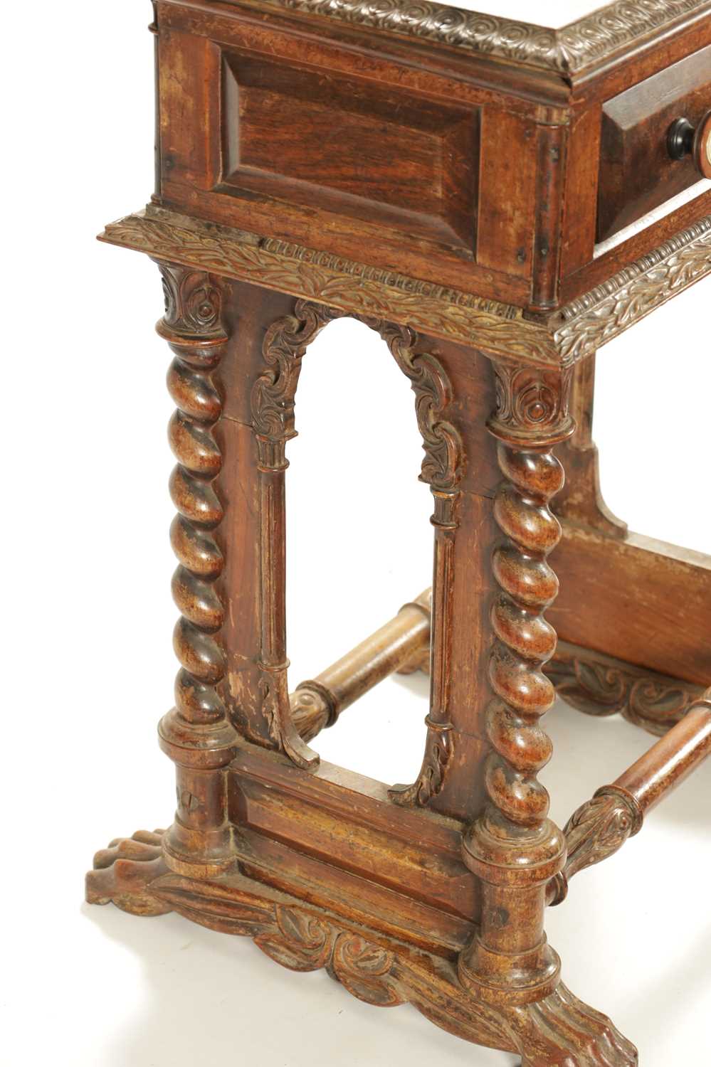 A WILLIAM IV COLONIAL INDIAN PADOUK WOOD WORK TABLE - Image 9 of 10