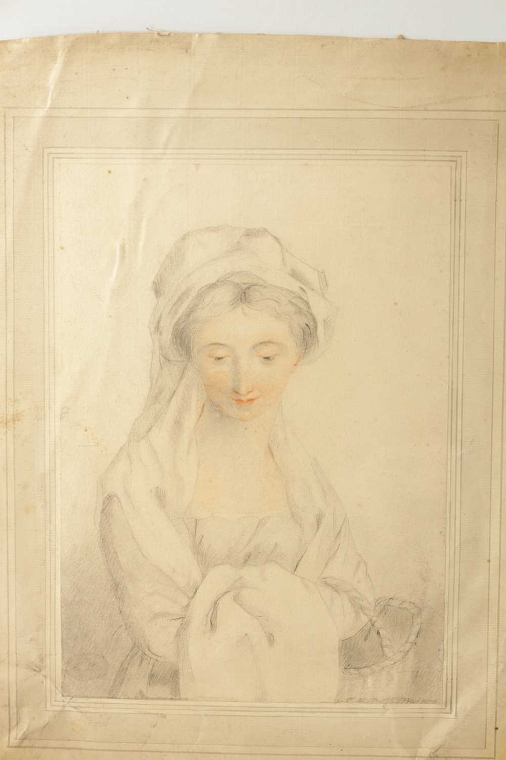 A COLLECTION OF SIX 19TH CENTURY PORTRAIT DRAWINGS OF LADIES - Image 7 of 10