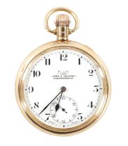 AN EARLY 20TH CENTURY LIMIT 9CT GOLD OPEN-FACED POCKET WATCH