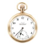 AN EARLY 20TH CENTURY LIMIT 9CT GOLD OPEN-FACED POCKET WATCH