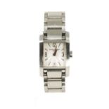 A LADIES STEEL BAUME & MERCER QUARTZ WRISTWATCH