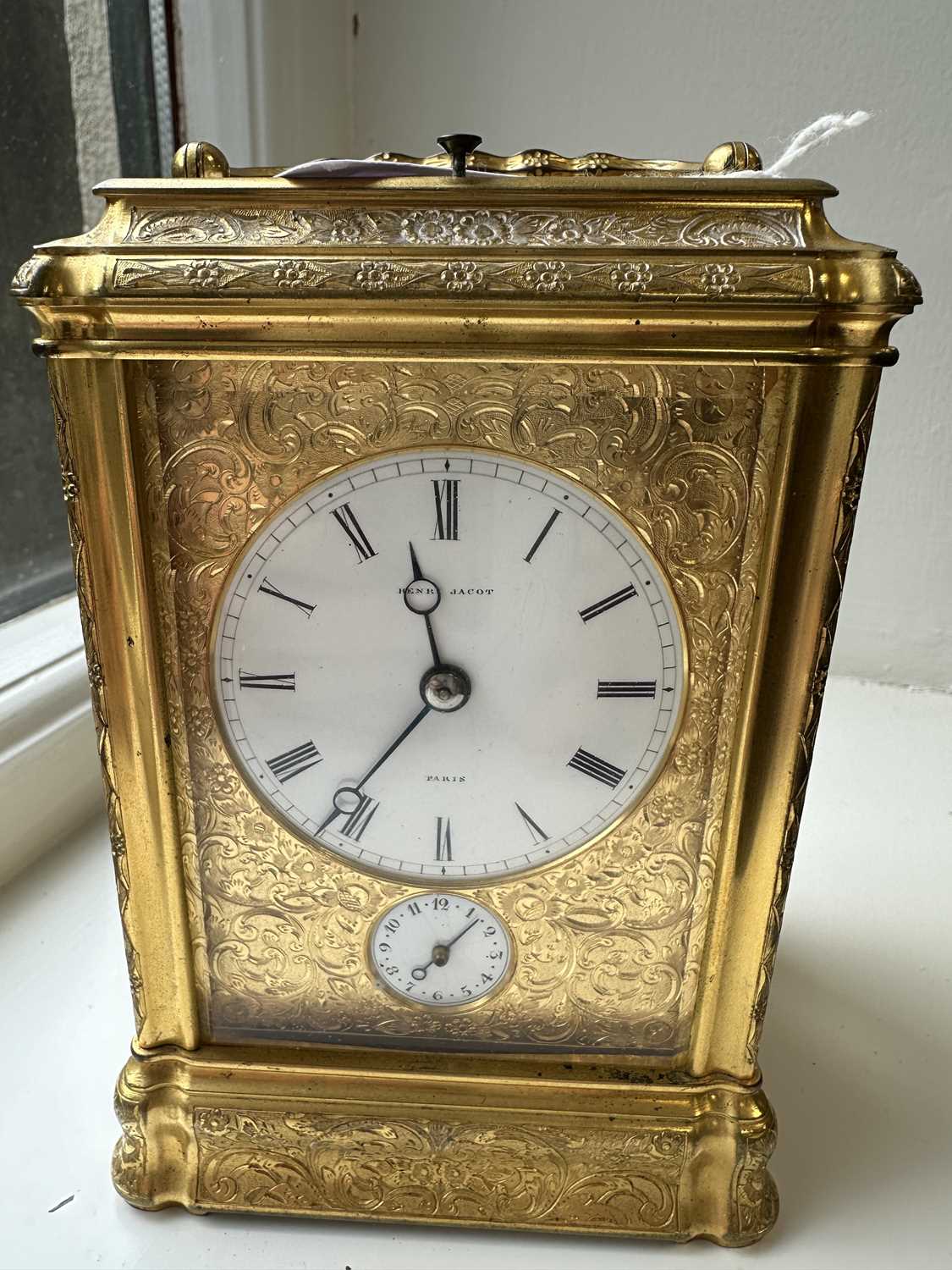 HENRI JACOT, PARIS. A LATE 19TH CENTURY FRENCH GRAND SONNERIE CARRIAGE CLOCK - Image 16 of 20