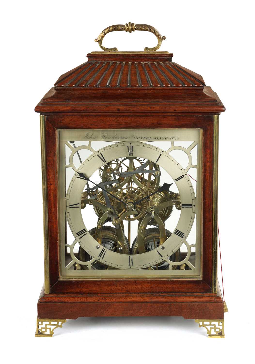 JOHN HENDERSON, DUNFERMLINE. AN UNUSUAL LATE REGENCY SCOTTISH SKELETONISED ROSEWOOD BRACKET CLOCK