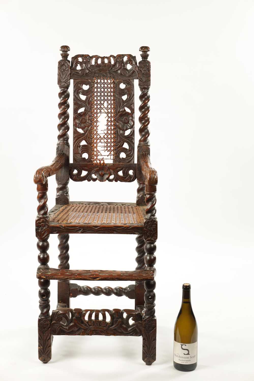 A RARE CHARLES II JOINED WALNUT CHILD’S HIGH CHAIR - Image 2 of 11