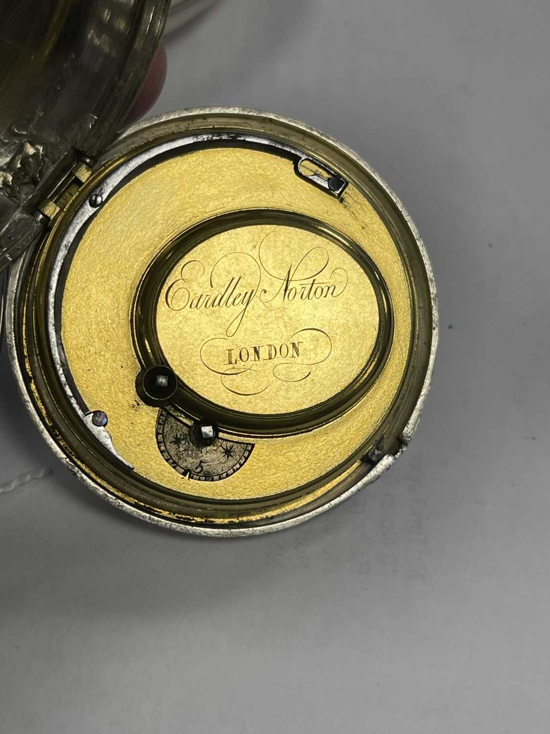 EARDLEY NORTON, LONDON. A GEORGE III SILVER PAIR CASED POCKET WATCH - Image 14 of 15