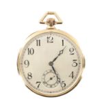 A 1920’S 9CT GOLD VERTEX WATCH CO. OPEN FACED POCKET WATCH